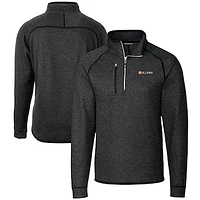 Men's Cutter & Buck  Heather Charcoal Tennessee Volunteers Alumni Logo Mainsail Sweater-Knit Half-Zip Pullover Jacket
