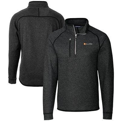 Men's Cutter & Buck  Heather Charcoal Tennessee Volunteers Alumni Logo Mainsail Sweater-Knit Half-Zip Pullover Jacket