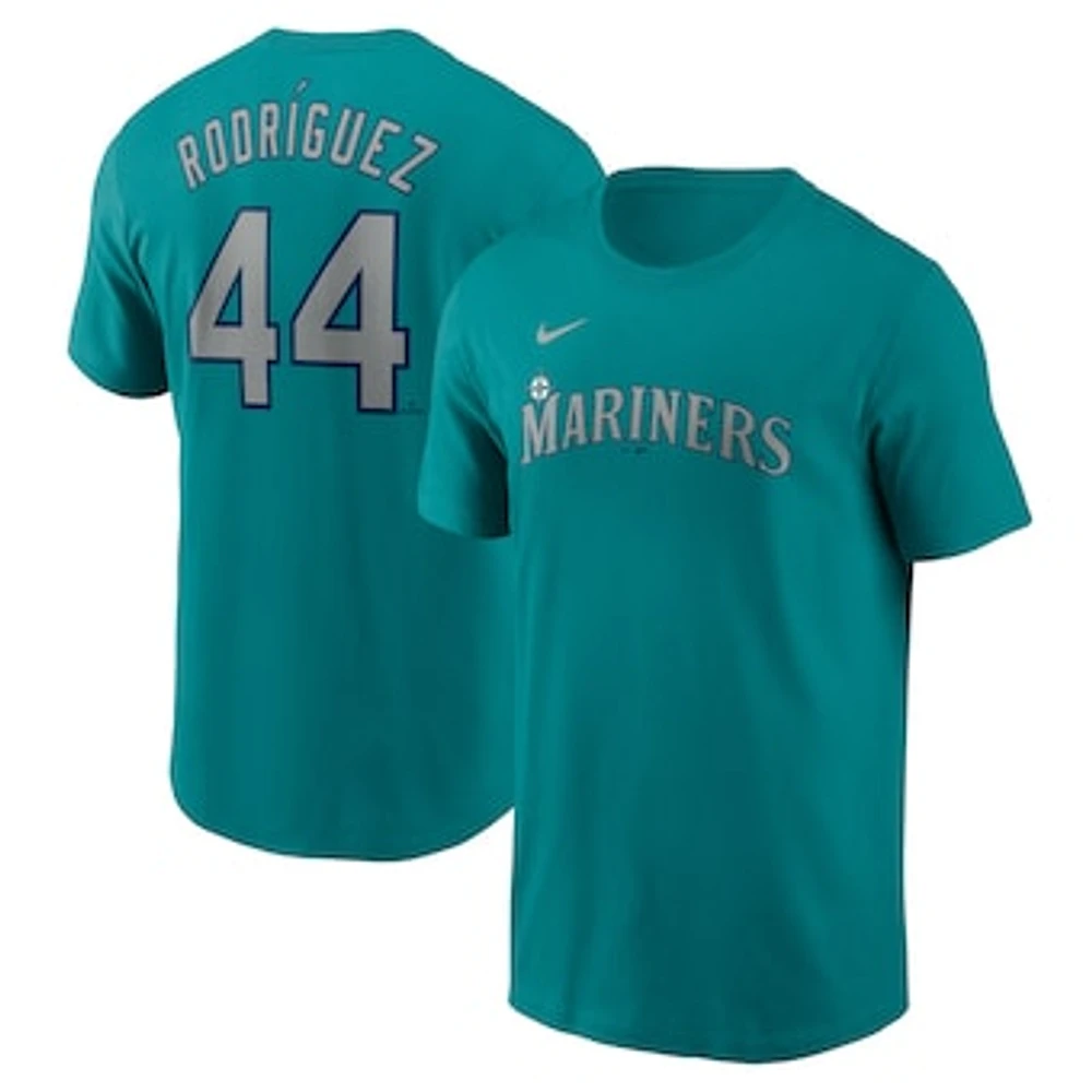 Men's Nike Julio Rodríguez Aqua Seattle Mariners Fuse Name & Number T-Shirt