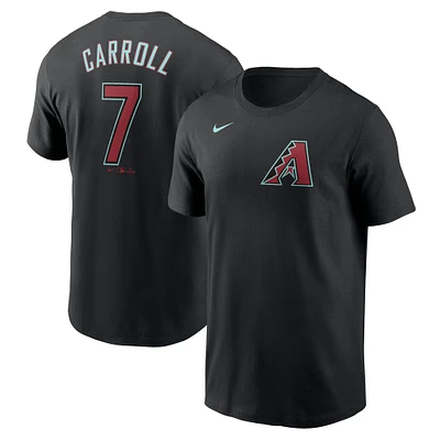 Men's Nike Corbin Carroll Black Arizona Diamondbacks 2024 Fuse Name & Number T-Shirt