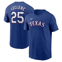 Men's Nike José Leclerc Royal Texas Rangers Fuse Name & Number T-Shirt