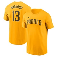 Men's Nike Manny Machado Gold San Diego Padres Fuse Name & Number T-Shirt