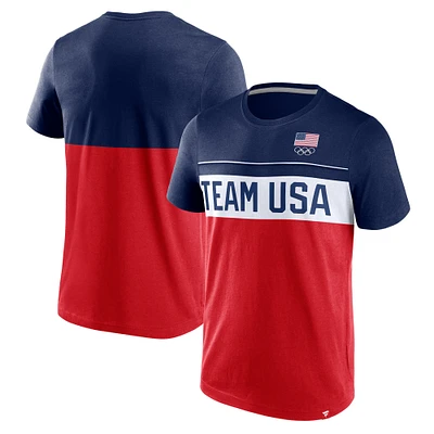 Men's Fanatics Red/Navy Team USA Edge Depth T-Shirt
