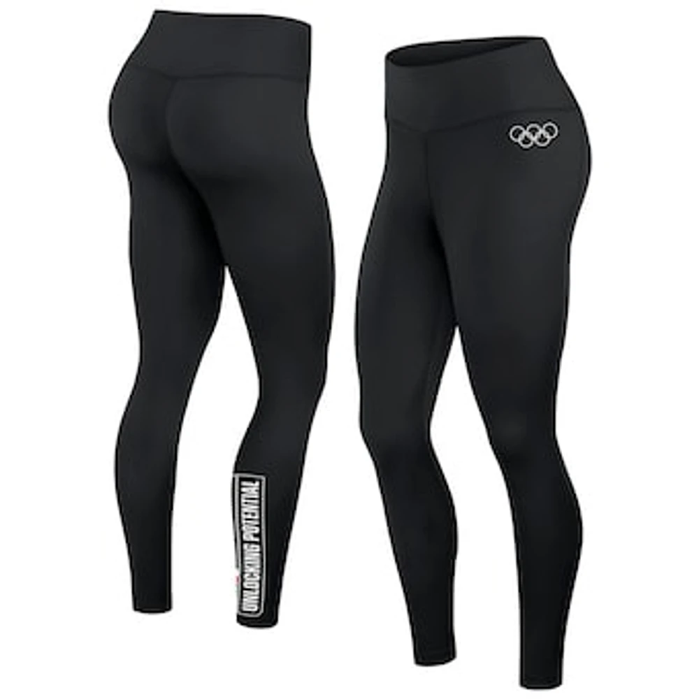 Women's Fanatics Black Olympic Games Union Bar Side Down Leggings