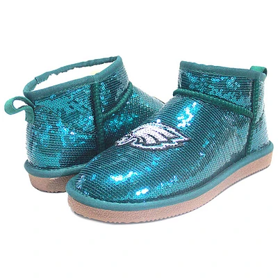 Women's Cuce  Green Philadelphia Eagles Sequin Ankle Boots