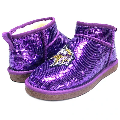 Women's Cuce  Purple Minnesota Vikings Sequin Ankle Boots