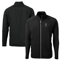 Men's Cutter & Buck  Black Texas Tech Red Raiders Alumni Logo Adapt Eco Knit Hybrid Recycled Full-Zip Jacket