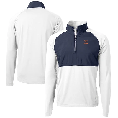 Men's Cutter & Buck Texas Longhorns Alumni Logo Adapt Eco Knit Hybrid Recycled Quarter-Zip Pullover Top