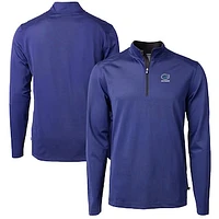 Men's Cutter & Buck  Royal Florida Gators Alumni Logo DryTec Virtue Eco Pique Micro Stripe Recycled Quarter-Zip Pullover Top