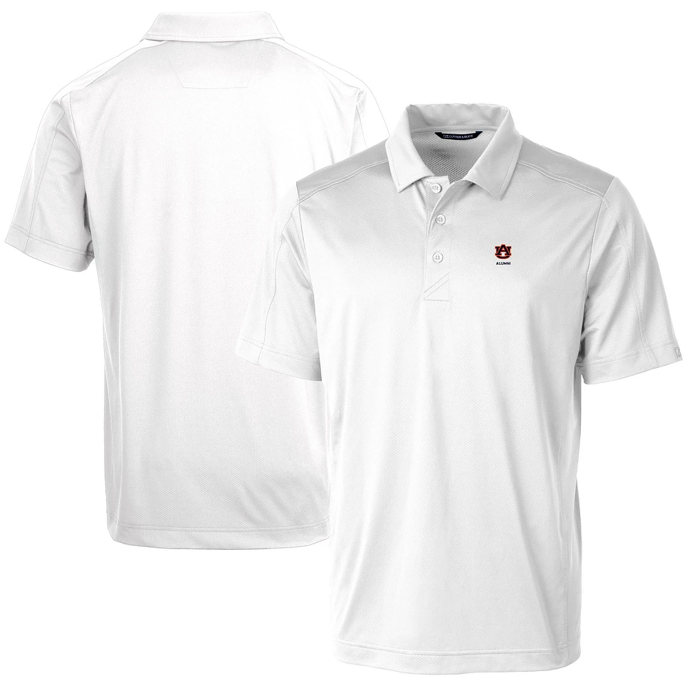 Men's Cutter & Buck White Auburn Tigers Alumni Logo Prospect Textured Stretch Polo