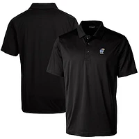 Men's Cutter & Buck  Black Kansas Jayhawks Alumni Logo Prospect Textured Stretch Polo
