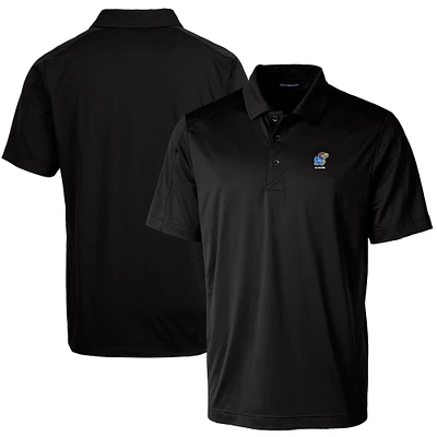 Men's Cutter & Buck  Black Kansas Jayhawks Alumni Logo Prospect Textured Stretch Polo