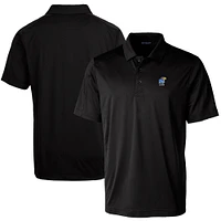 Men's Cutter & Buck  Black Kansas Jayhawks Alumni Logo Prospect Textured Stretch Polo
