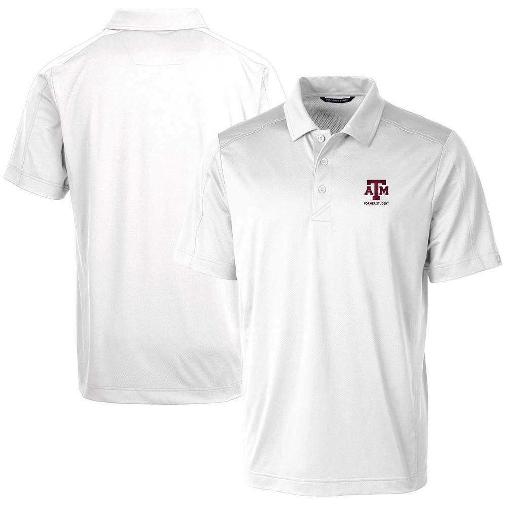 Men's Cutter & Buck White Texas A&M Aggies Alumni Logo Prospect Textured Stretch Polo