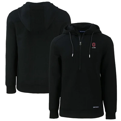 Men's Cutter & Buck  Black Ohio State Buckeyes Alumni Logo Roam Eco Recycled Half-Zip Pullover Hoodie