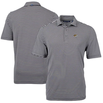 Men's Cutter & Buck  Black Missouri Tigers Virtue Eco Pique Stripe Recycled Polo