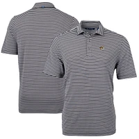 Men's Cutter & Buck  Black Missouri Tigers Virtue Eco Pique Stripe Recycled Polo