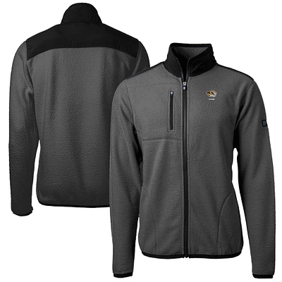 Men's Cutter & Buck  Gray Missouri Tigers Alumni Logo Cascade Eco Sherpa Fleece Full-Zip Jacket