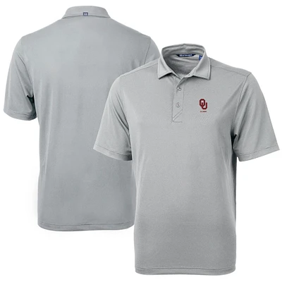 Men's Cutter & Buck  Gray Oklahoma Sooners Alumni Logo Virtue Eco Pique Recycled Polo