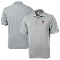 Men's Cutter & Buck  Gray Oklahoma Sooners Alumni Logo Virtue Eco Pique Recycled Polo