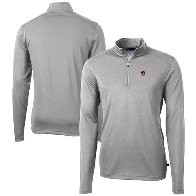 Men's Cutter & Buck Auburn Tigers Virtue Eco Pique Recycled Quarter-Zip Pullover Top