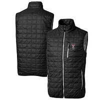 Men's Cutter & Buck  Black Texas Tech Red Raiders Alumni Logo Rainier PrimaLoft Eco Insulated Full-Zip Puffer Vest