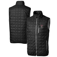 Men's Cutter & Buck  Black Texas Tech Red Raiders Alumni Logo Rainier PrimaLoft Eco Insulated Full-Zip Puffer Vest