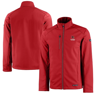Men's Cutter & Buck  Red Louisville Cardinals Alumni Logo Evoke Eco Softshell Recycled Full-Zip Jacket