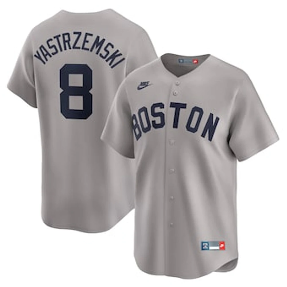 Men's Nike Carl Yastrzemski Gray Boston Red Sox Throwback Cooperstown Collection Limited Jersey