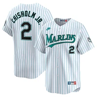 Men's Nike Jazz Chisholm Jr. White Miami Marlins  Cooperstown Limited Jersey