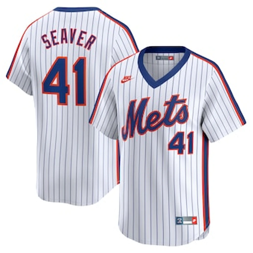 Men's Nike Tom Seaver White New York Mets Throwback Cooperstown Limited Jersey