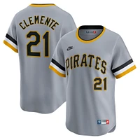 Men's Nike Roberto Clemente Gray Pittsburgh Pirates Throwback Cooperstown Collection Limited Jersey