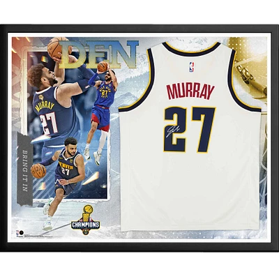 Jamal Murray Denver Nuggets Autographed 2023 NBA Finals Champions Framed White Nike Association Swingman Jersey Collage