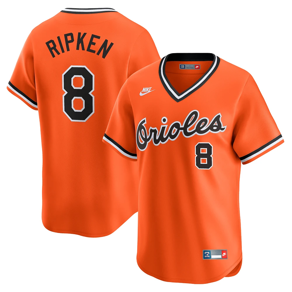 Men's Nike Cal Ripken Jr. Orange Baltimore Orioles Throwback Cooperstown Limited Jersey