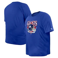 Men's New Era Royal York Giants Big & Tall Helmet Historic Mark T-Shirt