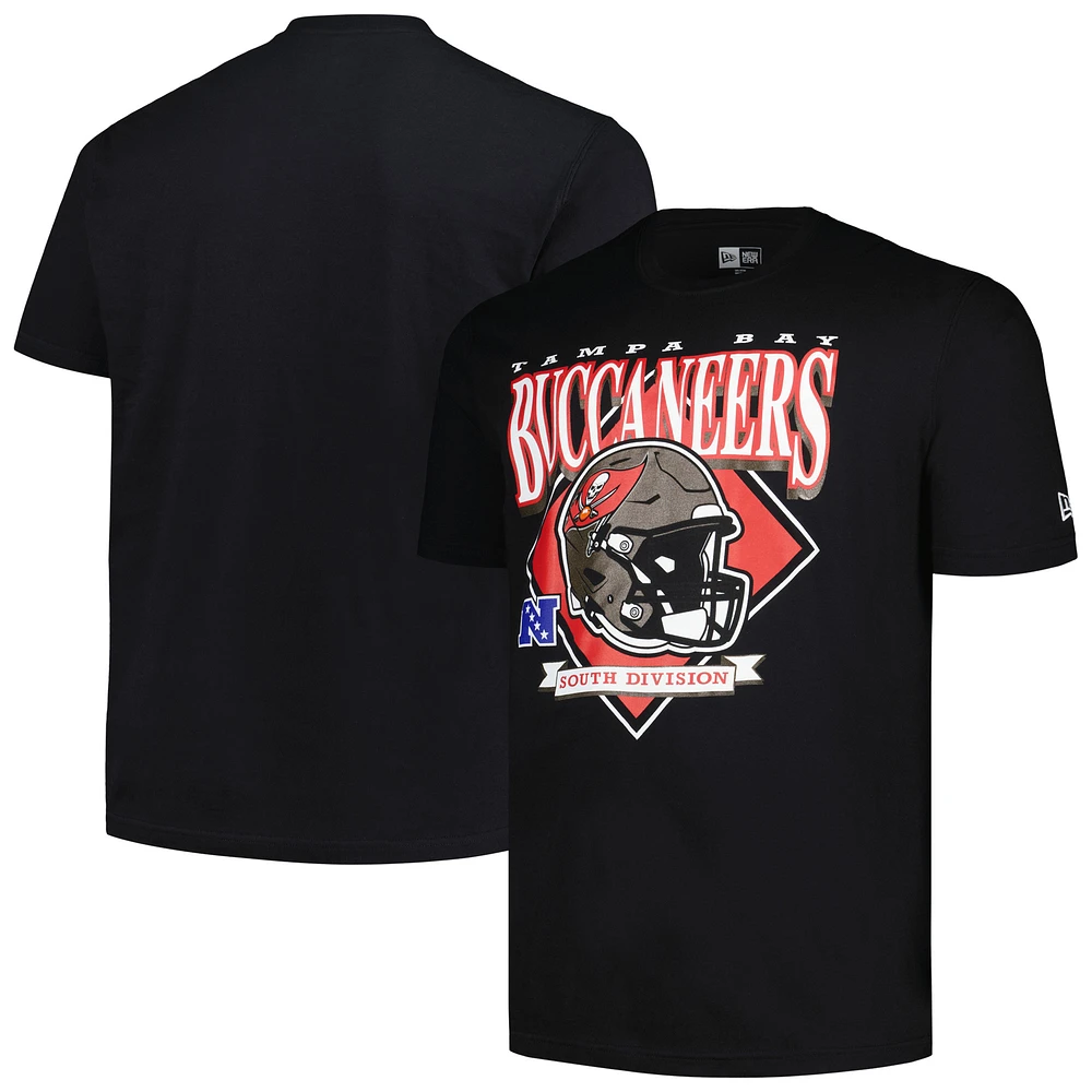 Men's New Era Black Tampa Bay Buccaneers Big & Tall Helmet T-Shirt