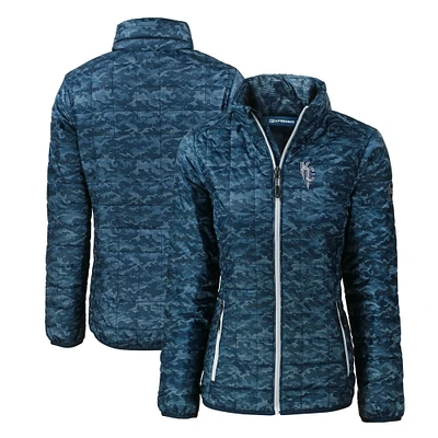 Women's Cutter & Buck  Navy Kansas City Royals Connect Rainier PrimaLoft Eco Insulated Full-Zip Puffer Jacket