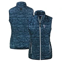 Women's Cutter & Buck  Navy Kansas City Royals Connect Rainier PrimaLoft Eco Insulated Full-Zip Puffer Vest