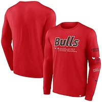 Men's Fanatics Red Chicago Bulls Baseline Long Sleeve T-Shirt