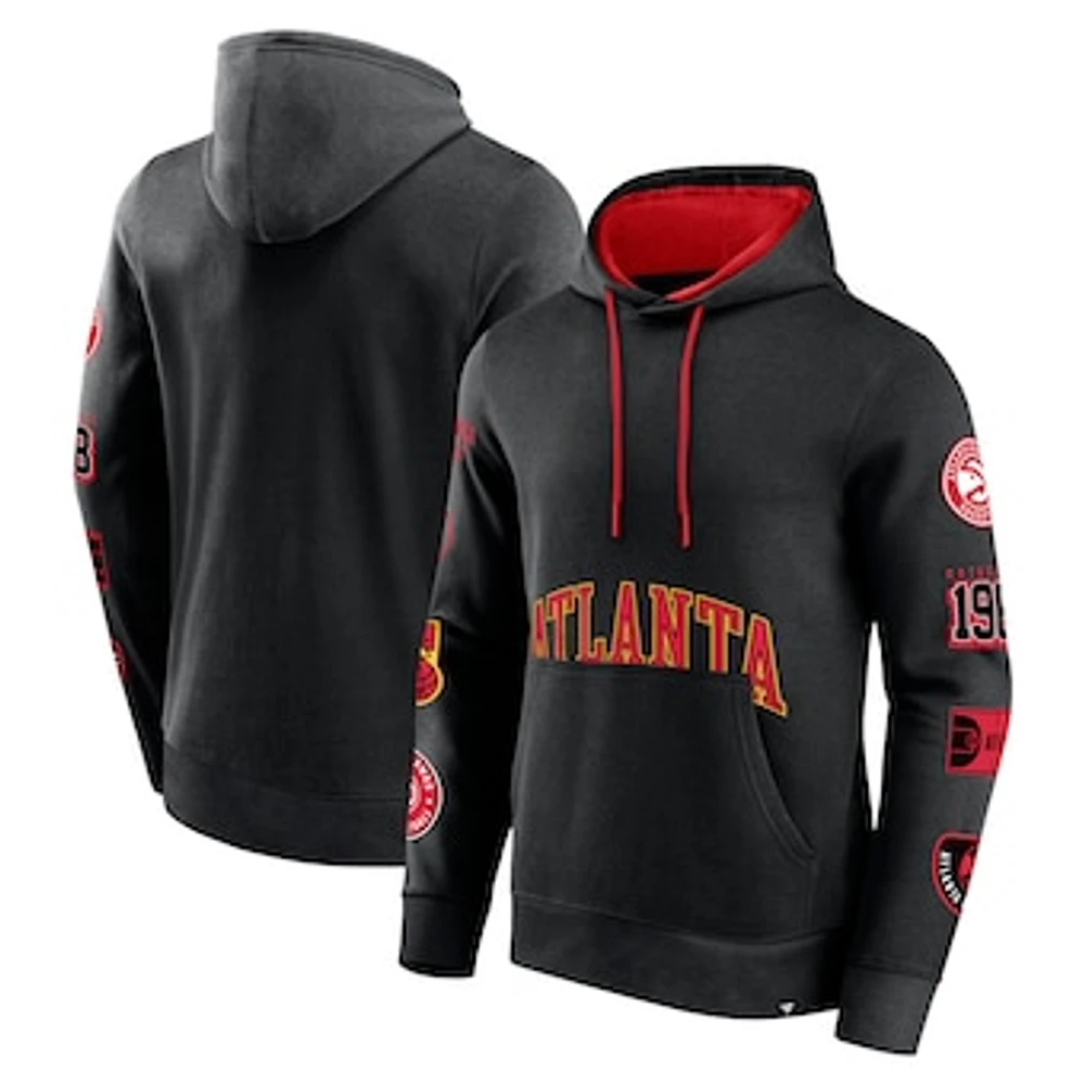 Men's Fanatics Black Atlanta Hawks Home Court Pullover Hoodie