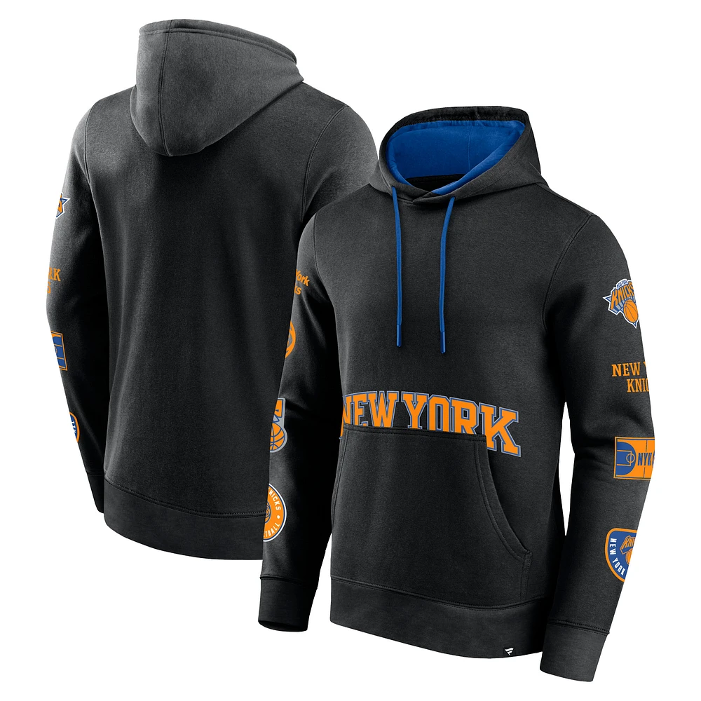 Men's Fanatics Black New York Knicks Home Court Pullover Hoodie