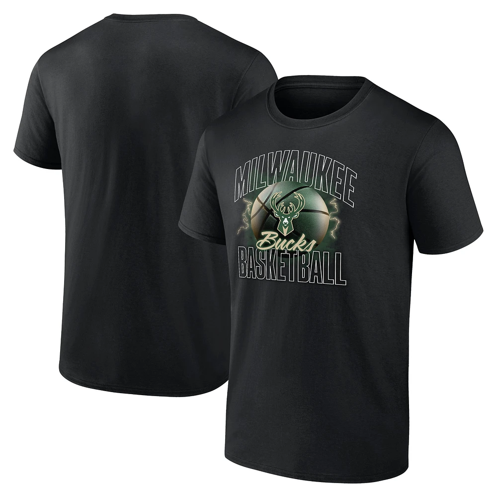 Men's Fanatics Black Milwaukee Bucks Match Up T-Shirt