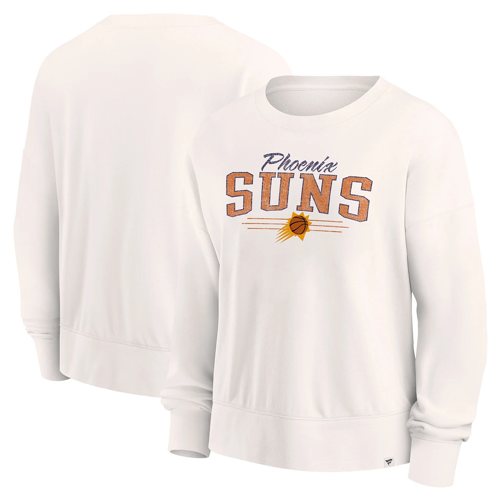 Women's Fanatics Cream Phoenix Suns Close the Game Pullover Sweatshirt