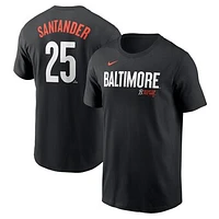 Men's Nike Anthony Santander Black Baltimore Orioles Fuse City Connect Name & Number T-Shirt