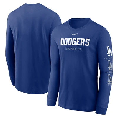 Men's Nike Royal Los Angeles Dodgers Wordmark Logo Long Sleeve T-Shirt