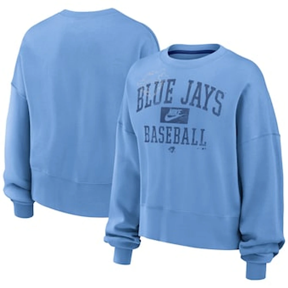 Women's Nike Powder Blue Toronto Blue Jays Cooperstown Arch Pullover Sweatshirt