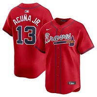 Men's Nike Ronald Acuña Jr. Red Atlanta Braves Alternate Limited Player Jersey