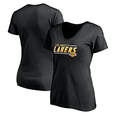 Women's Black Los Angeles Lakers Mascot Bounds V-Neck T-Shirt