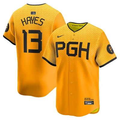 Men's Nike Ke'Bryan Hayes Gold Pittsburgh Pirates City Connect Limited Player Jersey