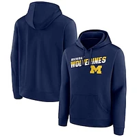 Men's Navy Michigan Wolverines Quick Slant Pullover Hoodie